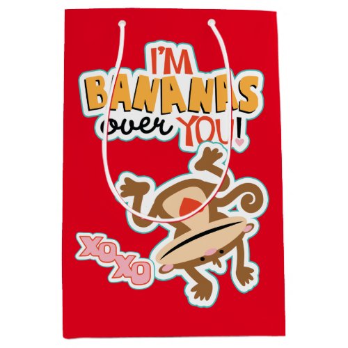 Bananas Over You Monkey Valentine Medium Gift Bag