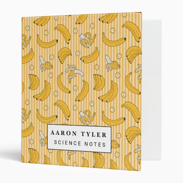 bananas pattern 3 ring binder (Front/Inside)
