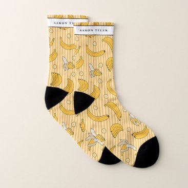 bananas pattern socks