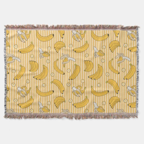 bananas pattern throw blanket