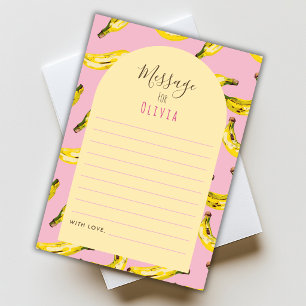Bananas Pink Yellow 1st Birthday Time Capsule Card