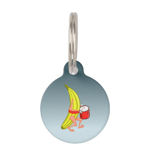 Bananas Playing The Percussion While Marching Pet ID Tag
