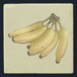 bananas stone coaster<br><div class="desc">Yellow banana</div>