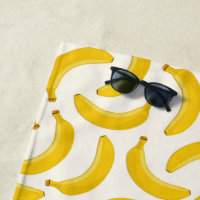 Bananas Tropical Fruit Print, Yellow and White