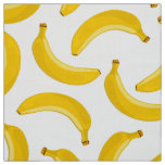 Bananas Tropical Fruit Print, Yellow and White Fabric