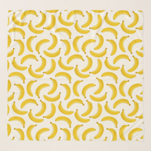 Bananas Tropical Fruit Print, Yellow and White Scarf