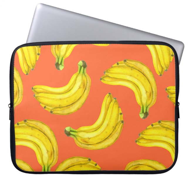 Bananas watercolor laptop sleeve (Front)