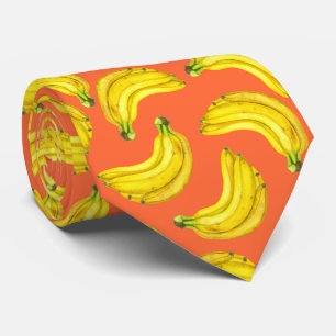 Bananas watercolor neck tie