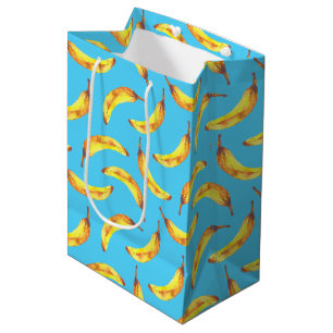 Bananas Watercolor Pattern Medium Gift Bag
