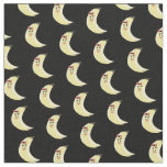 Bananas Yellow Cartoon Girl Black Pattern Fabric