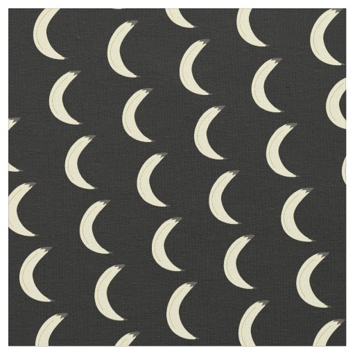 Bananas Yellow Hand Drawn Black Pattern Fabric