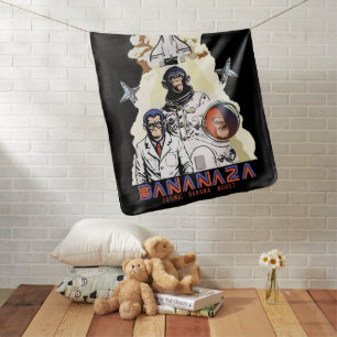 BANANAZA : Space Monkey Team Baby Blanket