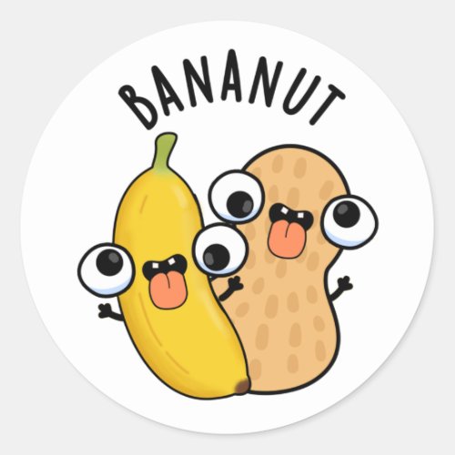 Bananut Funny Fruit Banana Pun  Classic Round Sticker