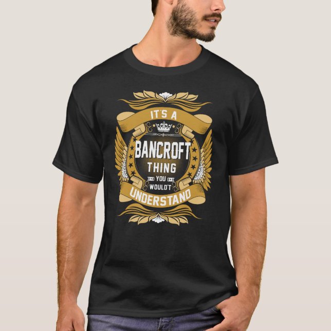 BANCROFT Name, BANCROFT family name crest T-Shirt (Front)
