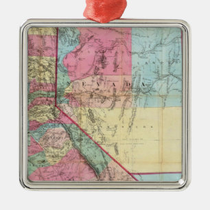 Bancroft's Map Of California, Nevada Metal Ornament