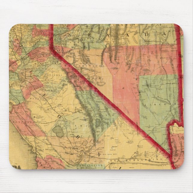 Bancroft's Map Of California, Nevada, Utah Mouse Pad (Front)