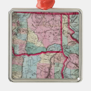 Bancroft's Map Of Oregon, Washington, Idaho Metal Ornament