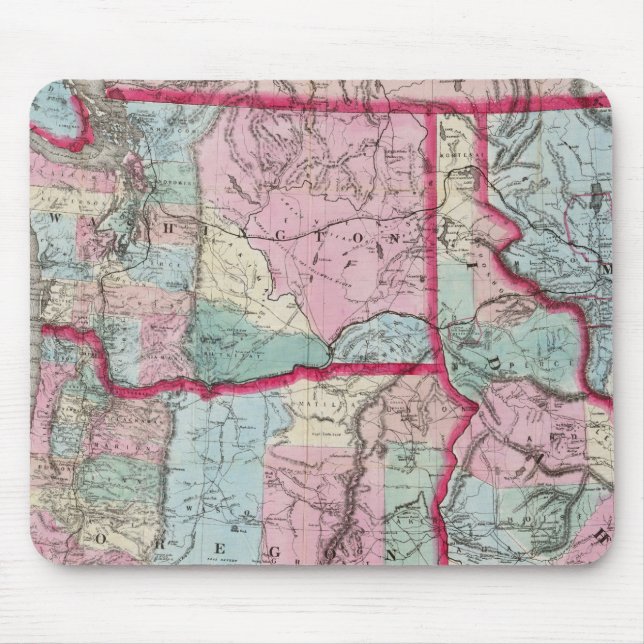 Bancroft's Map Of Oregon, Washington, Idaho Mouse Pad (Front)