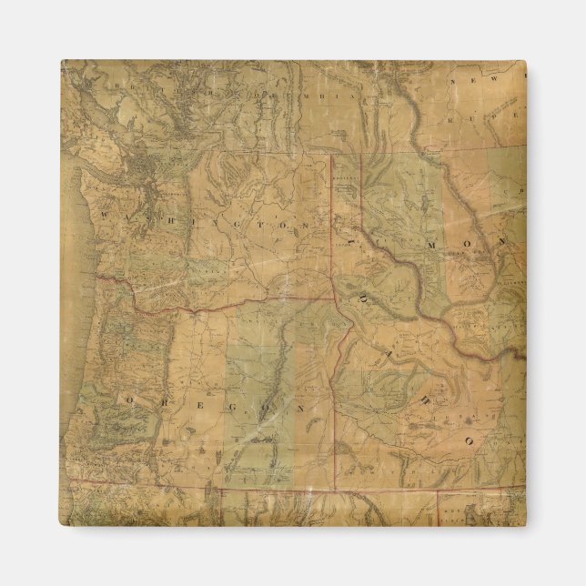 Bancroft's Map Of The Pacific States Magnet (Front)