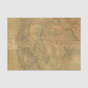 Bancroft's Map Of The Pacific States Tissue Paper