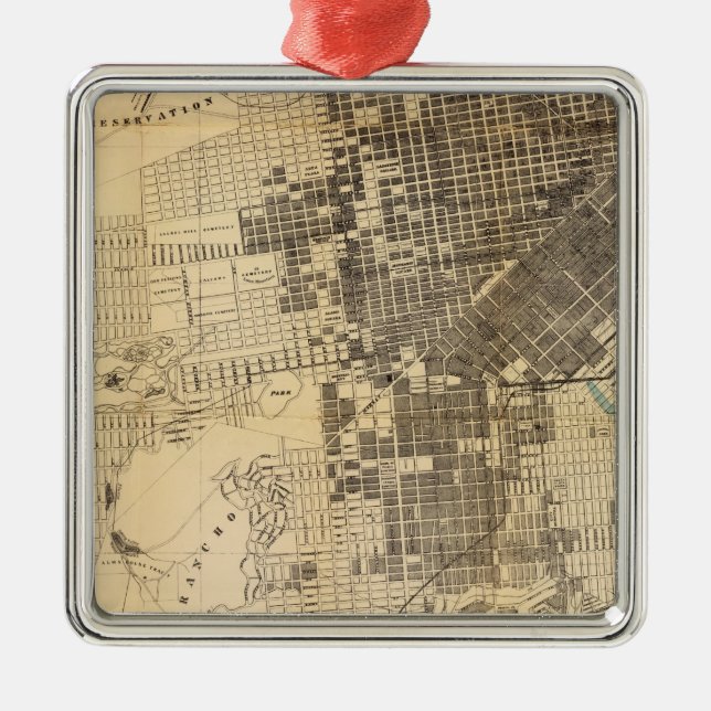 Bancroft's official Guide Map of San Francisco Metal Ornament (Front)