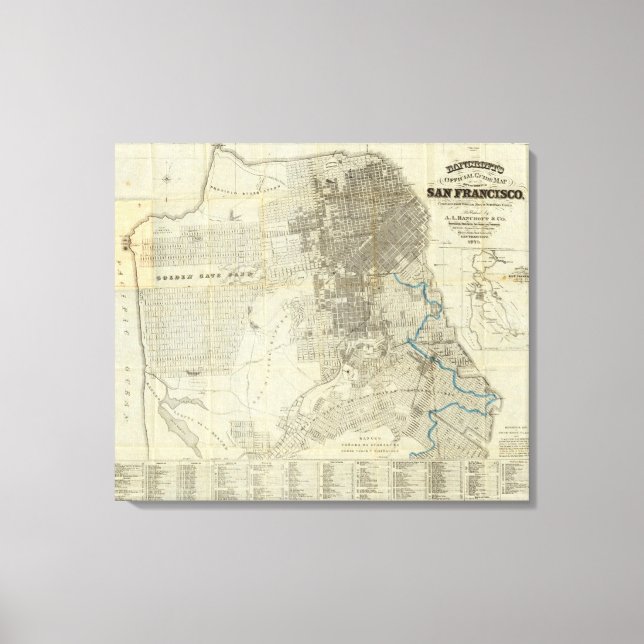 Bancroft's Official San Francisco City Map Canvas Print (Front)