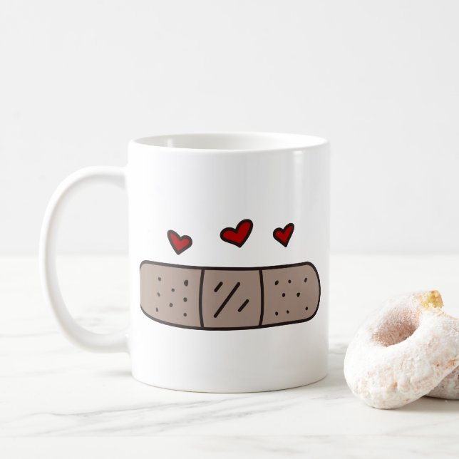 Band Aid Coffee Mug (With Donut)