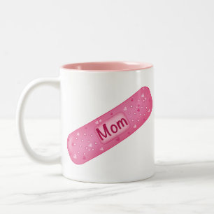 band-aid mom Two-Tone coffee mug