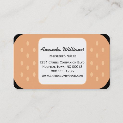 Customizable Band-aid Nurse or Caregiver Business Card