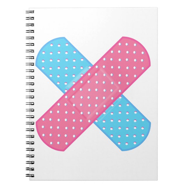 band aid pink blue notebook (Front)