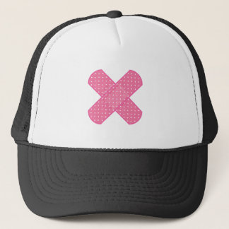 band aid pink trucker hat