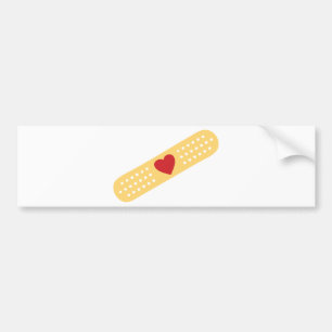 Band-Aid With A Red Heart Bumper Sticker
