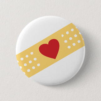 Band-Aid With A Red Heart Pinback Button