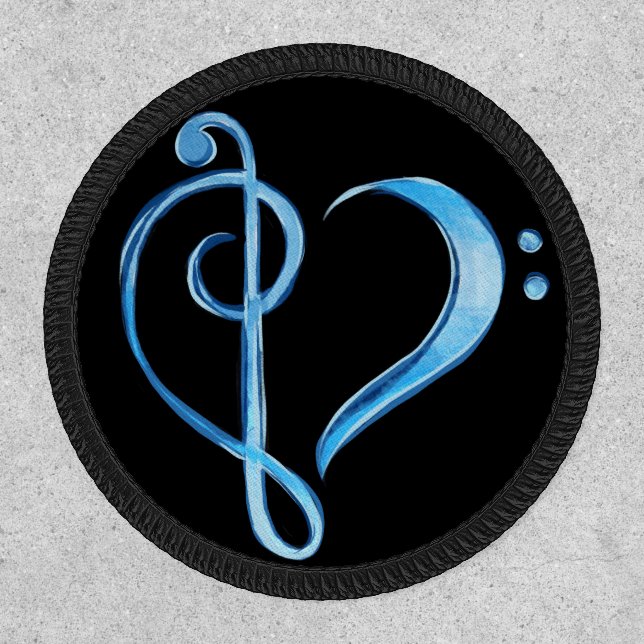 Band Class Bass and Treble Clef Heart              Patch (Front)