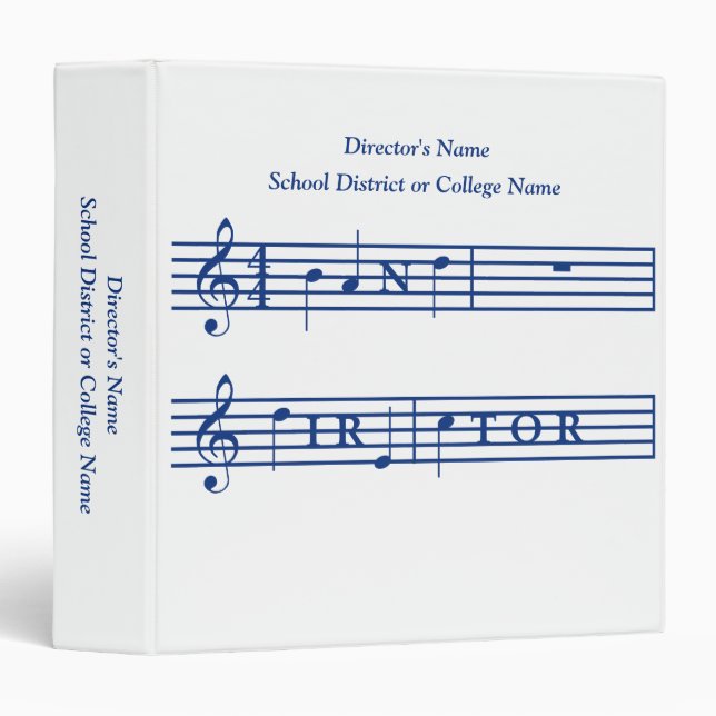 Band Director Personalized Gift Binder (Front/Spine)