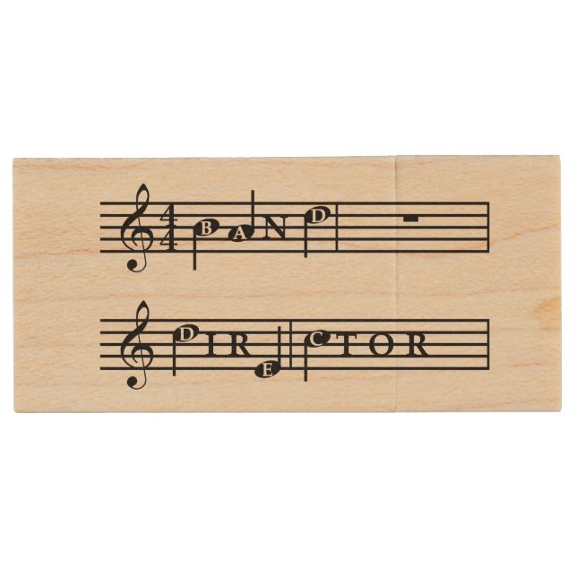 Band Director Personalized USB Wood USB Flash Drive (Front)