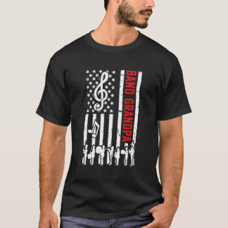 Band Grandpa American Flag Marching Band Grandpa T-Shirt