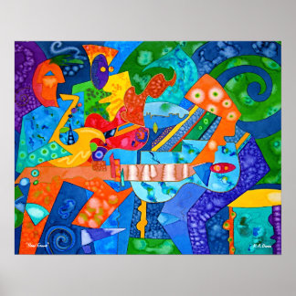 "Band Groove" Original painting by R.A.Brown© Poster