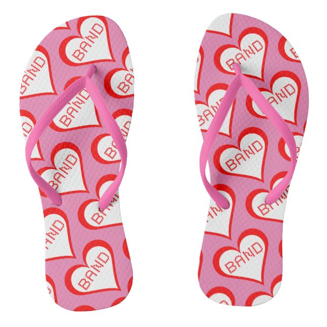 Band Hearts Flip Flops (Footbed)