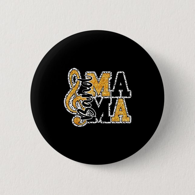 Band Mom Life Mother's Day Band Mama Marching Band Button (Front)