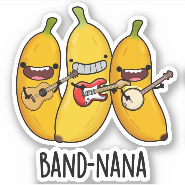 Band-nana Funny Fruit Banana Pun  Sticker (Front)