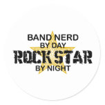 Band Nerd Rock Star by Night Classic Round Sticker
