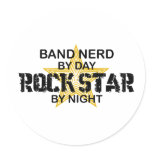 Band Nerd Rock Star by Night Classic Round Sticker