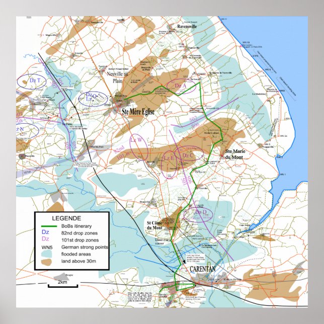 Band of brothers extended map 32x32in poster (Front)