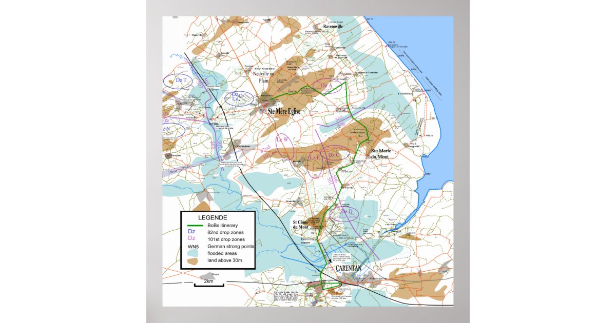 Band of brothers extended map poster Zazzle
