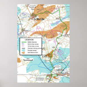 Band of Brothers map. Poster