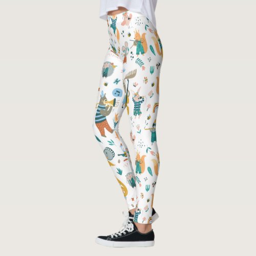 Band of Colorful Animals  Leggings