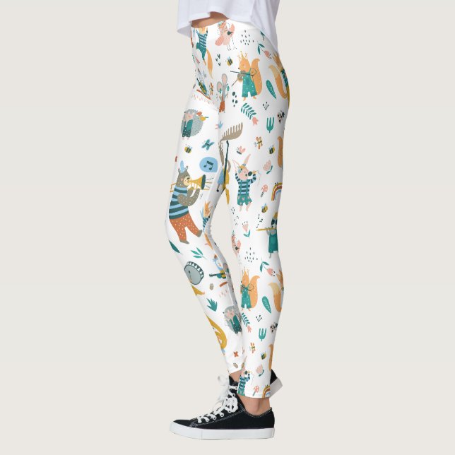 Band of Colorful Animals  Leggings (Left)