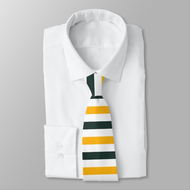 BAND OF COLORS - Gold, Green, and White Neck Tie (Tied)