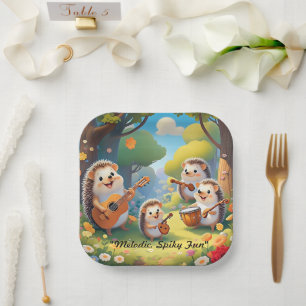 "Band of Hedgehogs" Paper Plates